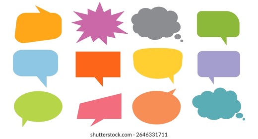 Caixa de chat de comentários de mensagem. Coleção de balões de fala, caixas de texto e bate-papos de conversa em quadrinhos. Vektor conjunto de bolhas de fala.