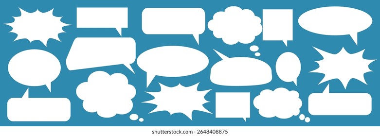 Caixa de chat de comentários de mensagem. Coleção de balões de fala, caixas de texto e bate-papos de conversa em quadrinhos. Vektor conjunto de bolhas de fala