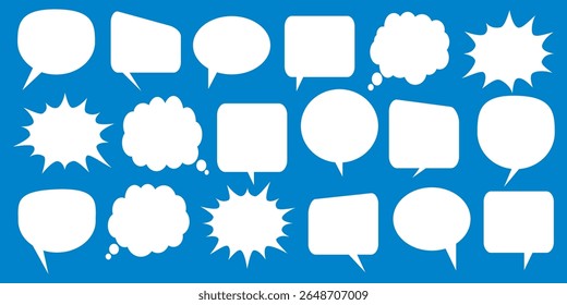 Message comments chat box. Collection of speech bubbles, text boxes and conversation chats in comics. Vektor set of speech bubbles