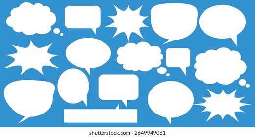 Caixa de chat de comentários de mensagem. Coleção de balões de fala, caixas de texto e bate-papos de conversa em quadrinhos. Vektor conjunto de bolhas de fala