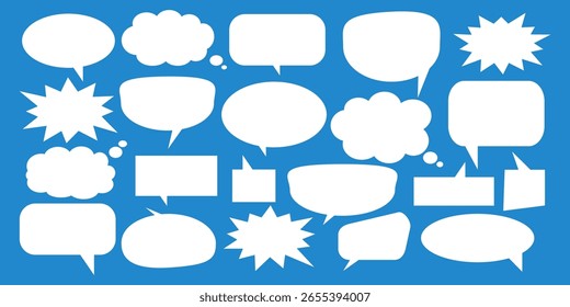 Message comments chat box. Collection of speech bubbles, text boxes and conversation chats in comics. Vektor set of speech bubbles