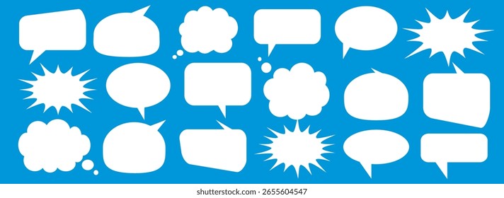 Caixa de chat de comentários de mensagem. Coleção de balões de fala, caixas de texto e bate-papos de conversa em quadrinhos. Vektor conjunto de bolhas de fala