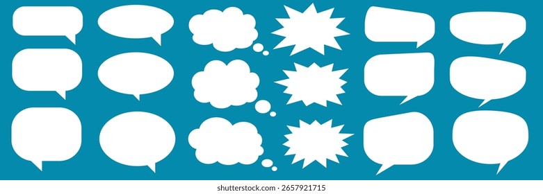 Message comments chat box. Collection of speech bubbles, text boxes and conversation chats in comics. Vektor set of speech bubbles