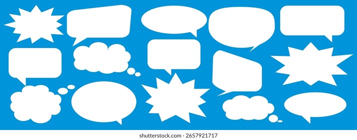 Message comments chat box. Collection of speech bubbles, text boxes and conversation chats in comics. Vektor set of speech bubbles