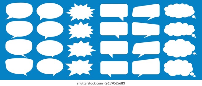 Caixa de chat de comentários de mensagem. Coleção de balões de fala, caixas de texto e bate-papos de conversa em quadrinhos. Vektor conjunto de bolhas de fala
