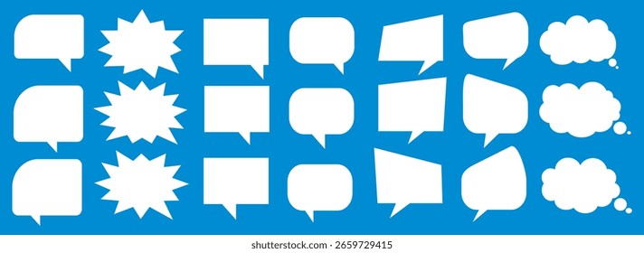 Message comments chat box. Collection of speech bubbles, text boxes and conversation chats in comics. Vektor set of speech bubbles.