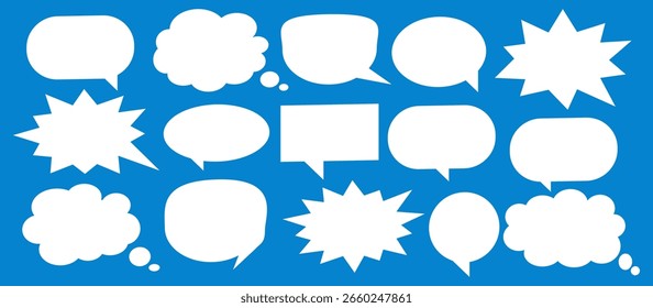 Message comments chat box. Collection of speech bubbles, text boxes and conversation chats in comics. Vektor set of speech bubbles.