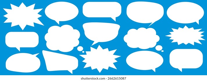 Message comments chat box. Collection of speech bubbles, text boxes and conversation chats in comics. Vektor set of speech bubbles.