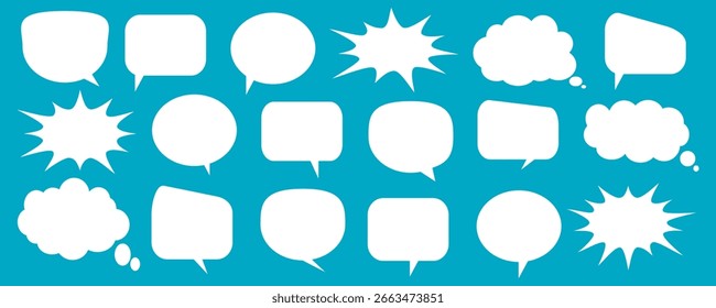 Message comments chat box. Collection of speech bubbles, text boxes and conversation chats in comics. Vektor set of speech bubbles.