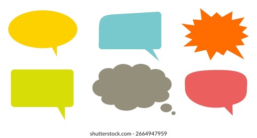 Message comments chat box. Collection of speech bubbles, text boxes and conversation chats in comics. Vektor set of speech bubbles.