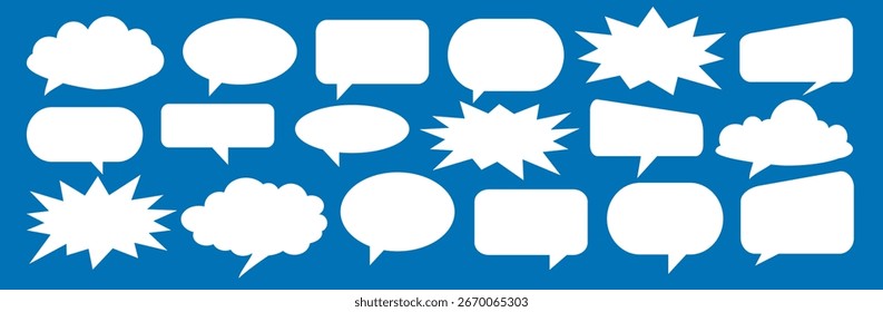 Message comments chat box. Collection of speech bubbles, text boxes and conversation chats in comics. Vektor set of speech bubbles.