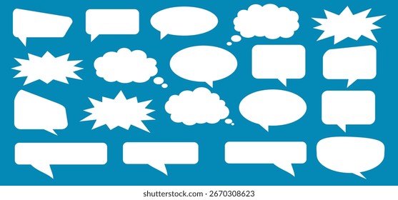 Message comments chat box. Collection of speech bubbles, text boxes and conversation chats in comics. Vektor set of speech bubbles.