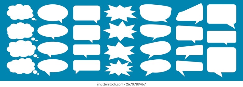 Caixa de chat de comentários de mensagem. Coleção de balões de fala, caixas de texto e bate-papos de conversa em quadrinhos. Vektor conjunto de bolhas de fala.