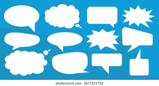 Message comments chat box. Collection of speech bubbles, text boxes and conversation chats in comics. Vektor set of speech bubbles.