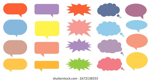 Caixa de chat de comentários de mensagem. Coleção de balões de fala, caixas de texto e bate-papos de conversa em quadrinhos. Vektor conjunto de bolhas de fala.