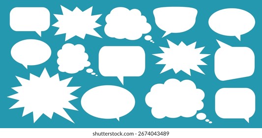 Message comments chat box. Collection of speech bubbles, text boxes and conversation chats in comics. Vektor set of speech bubbles.