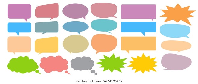 Message comments chat box. Collection of speech bubbles, text boxes and conversation chats in comics. Vektor set of speech bubbles.