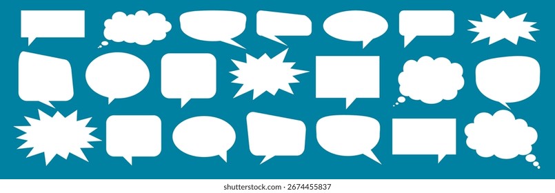 Caixa de chat de comentários de mensagem. Coleção de balões de fala, caixas de texto e bate-papos de conversa em quadrinhos. Vektor conjunto de bolhas de fala.