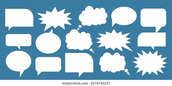 Message comments chat box. Collection of speech bubbles, text boxes and conversation chats in comics. Vektor set of speech bubbles.