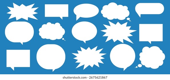 Message comments chat box. Collection of speech bubbles, text boxes and conversation chats in comics. Vektor set of speech bubbles.