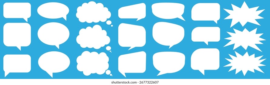 Message comments chat box. Collection of speech bubbles, text boxes and conversation chats in comics. Vektor set of speech bubbles.