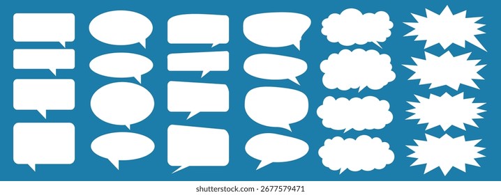 Message comments chat box. Collection of speech bubbles, text boxes and conversation chats in comics. Vektor set of speech bubbles.