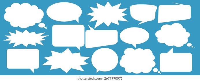 Message comments chat box. Collection of speech bubbles, text boxes and conversation chats in comics. Vektor set of speech bubbles.