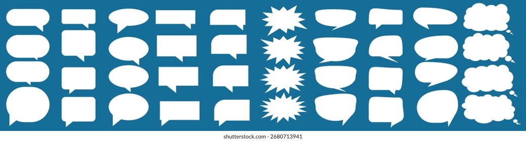 Message comments chat box. Collection of speech bubbles, text boxes and conversation chats in comics. Vektor set of speech bubbles.
