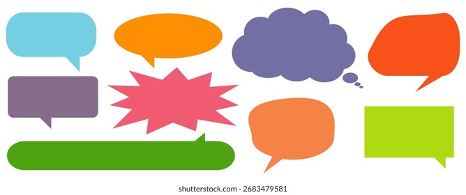 Message comments chat box. Collection of speech bubbles, text boxes and conversation chats in comics. Vektor set of speech bubbles.
colorful comment message box.