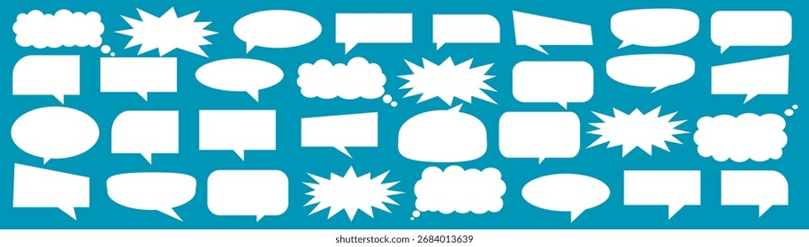 Caixa de chat de comentários de mensagem. Coleção de balões de fala, caixas de texto e bate-papos de conversa em quadrinhos. Vektor conjunto de bolhas de fala.