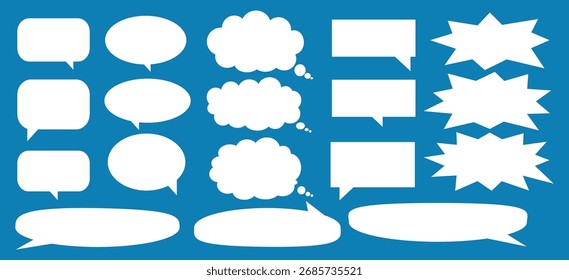 Message comments chat box. Collection of speech bubbles, text boxes and conversation chats in comics. Vektor set of speech bubbles.