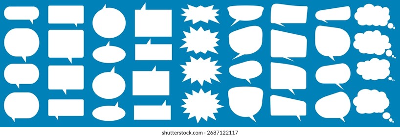 Message comments chat box. Collection of speech bubbles, text boxes and conversation chats in comics. Vektor set of speech bubbles.