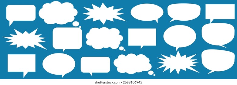 Caixa de chat de comentários de mensagem. Coleção de balões de fala, caixas de texto e bate-papos de conversa em quadrinhos. Vektor conjunto de bolhas de fala.