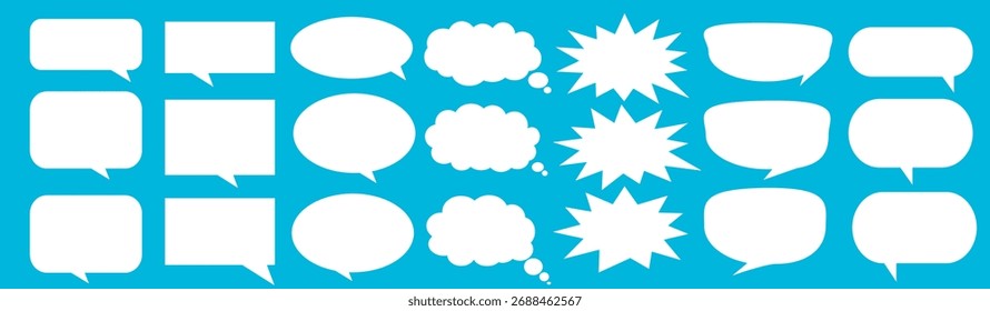 Caixa de chat de comentários de mensagem. Coleção de balões de fala, caixas de texto e bate-papos de conversa em quadrinhos. Vektor conjunto de bolhas de fala.