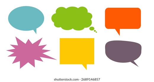 Message comments chat box. Collection of speech bubbles, text boxes and conversation chats in comics. Vektor set of speech bubbles.