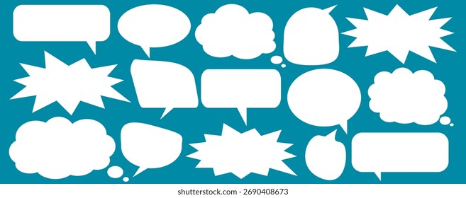 Message comments chat box. Collection of speech bubbles, text boxes and conversation chats in comics. Vektor set of speech bubbles.