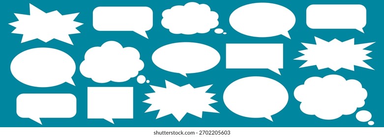 Message comments chat box. Collection of speech bubbles, text boxes and conversation chats in comics. Vektor set of speech bubbles.