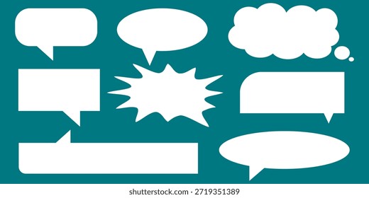 Chatbox für Nachrichtenkommentare. Sammlung von Sprechblasen, Textfeldern und Gesprächsrunden in Comics. Vektor Satz von Sprechblasen.