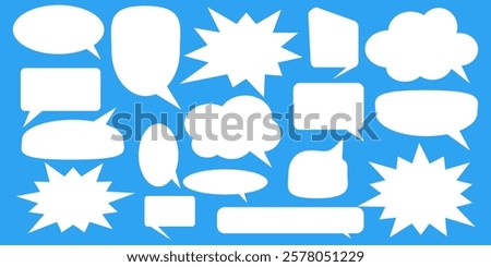 Message comments chat box. Collection of speech bubbles, text boxes and conversation chats in comics. Vektor set of speech bubbles.