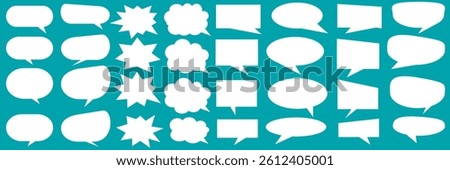 Message comments chat box. Collection of speech bubbles, text boxes and conversation chats in comics. Vektor set of speech bubbles.