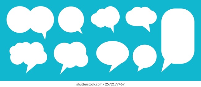 Message comments chat box. Speech bubble comic buttons for web design. Collection of speech bubbles, text boxes. Speech bubble collection. Set of speech bubble. Speechs bubble comic signs.