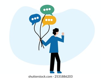 Message communication balloon looking for answers illustration