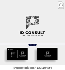 Message Communication, consulting logo template with business card vector illustration, icon elements isolated