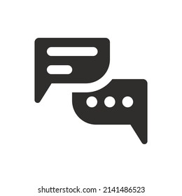 Message communication icon on white background