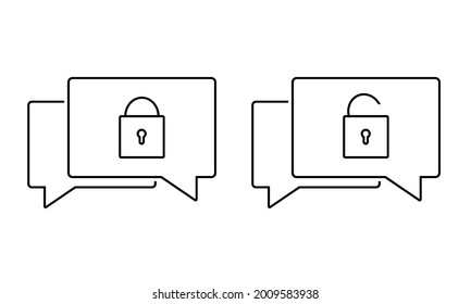 Message communication protection.  Secret chat icon. Illustration vector