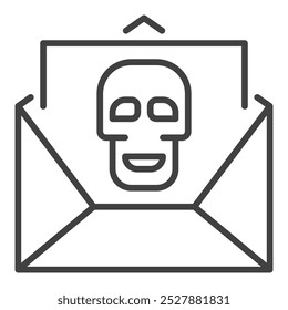 Mensagem com vírus de computador vetor Spam conceito ícone de linha fina ou símbolo
