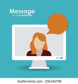 Message concept with bubble, icon design, vector illustration 10 eps graphic.