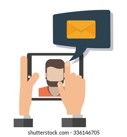 Message concept with envelope icon design, vector illustration 10 eps graphic.