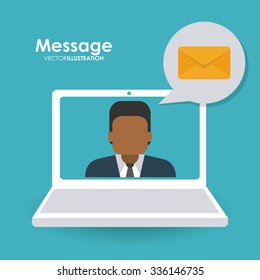 Message concept with envelope icon design, vector illustration 10 eps graphic.