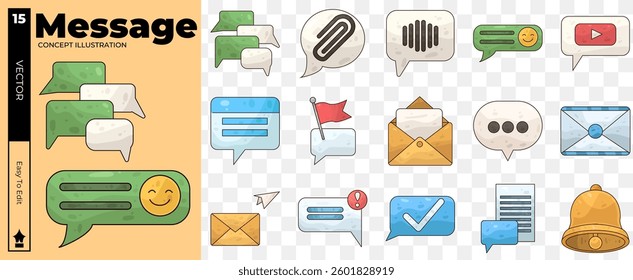 message concept illustrations. Set of message vector illustrations